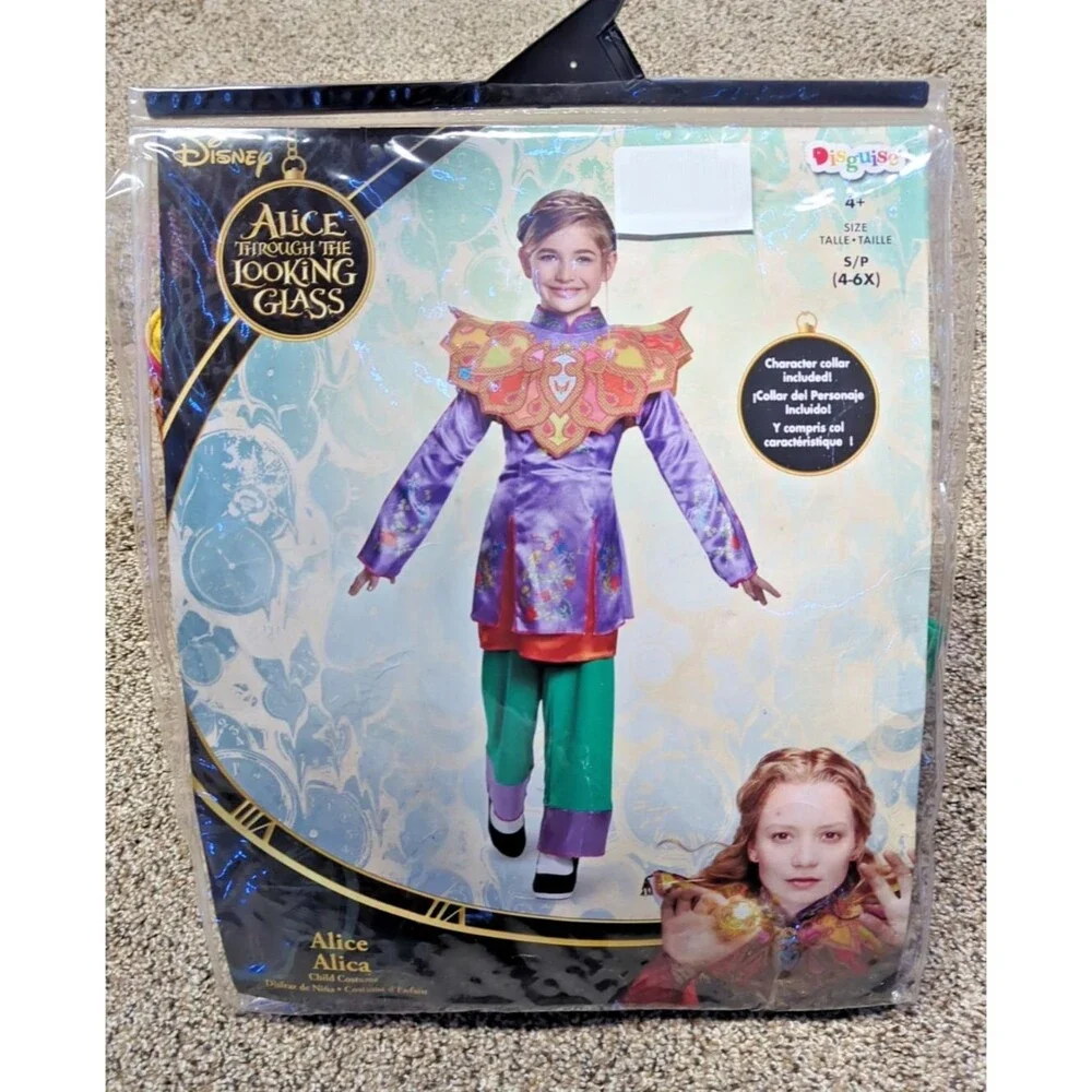 Alice Through the Looking Glass Girls Costume S 4–6X – Tunic Pants Collar Set - Picture 2 of 10